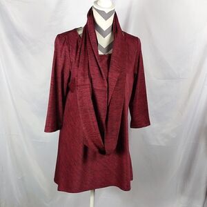 Hannah Maroon A line Dress w/ Scarf